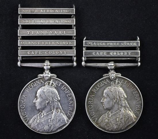 Two Queens South Africa medals; East Lancs & Royal Engineers